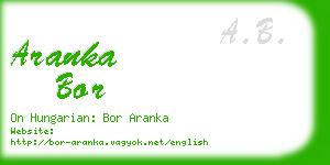 aranka bor business card